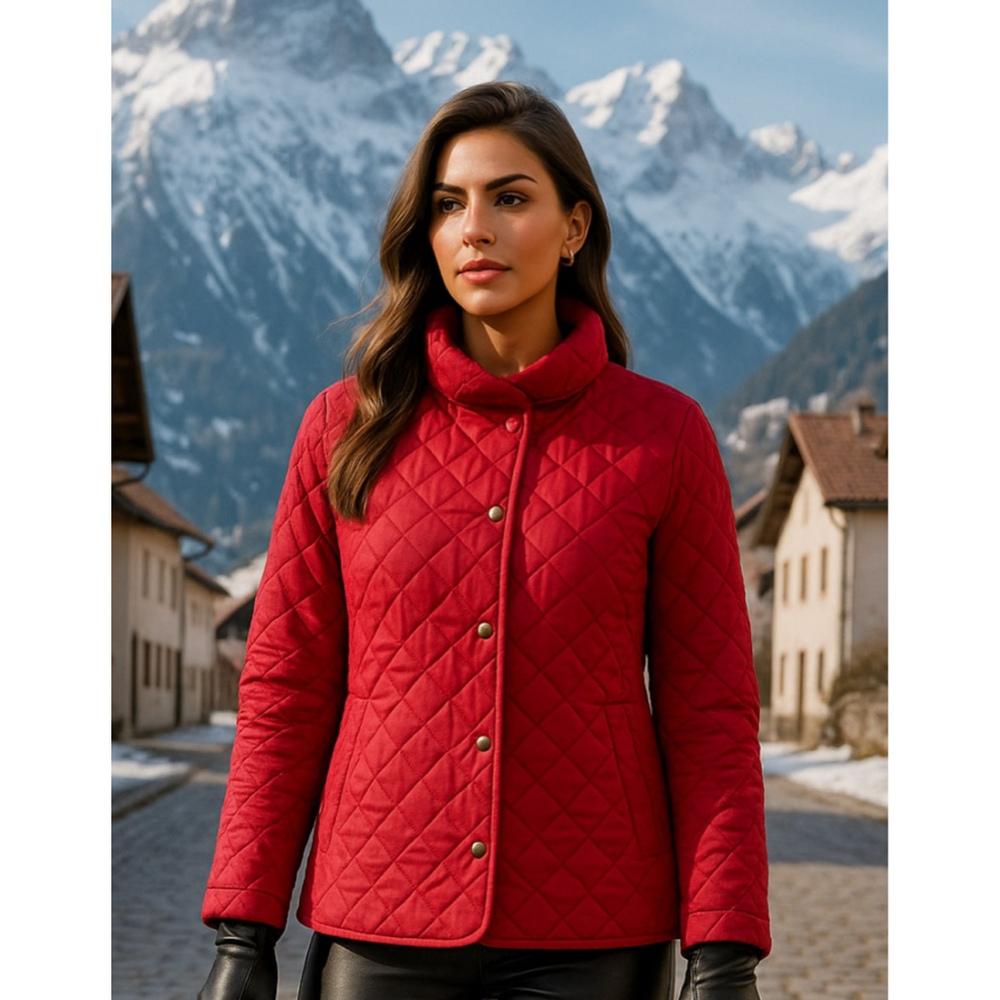 Van Heusen Quilted Coat Button Up Granola Winter Autumn Academia Equestrian Prep